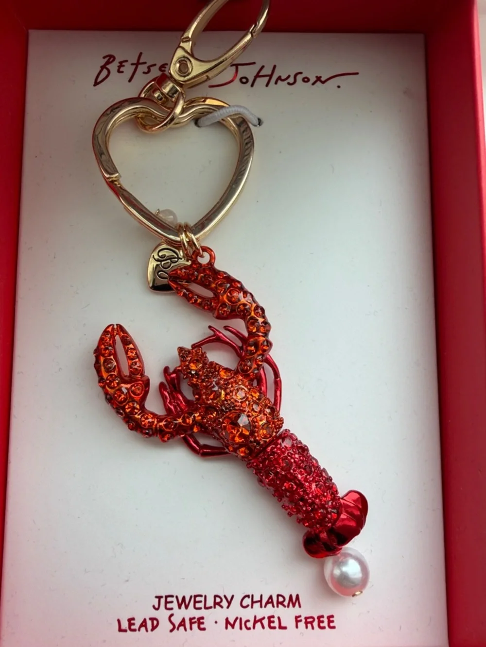 Buyer choice: Betsey Johnson Red Heart or Lobster Keychain - Picture 3 of 5